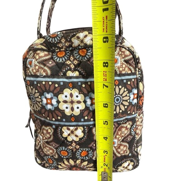 Vera Bradley Brown Lunch Bag Quilted Insulated Flower Tote - Picture 8 of 9